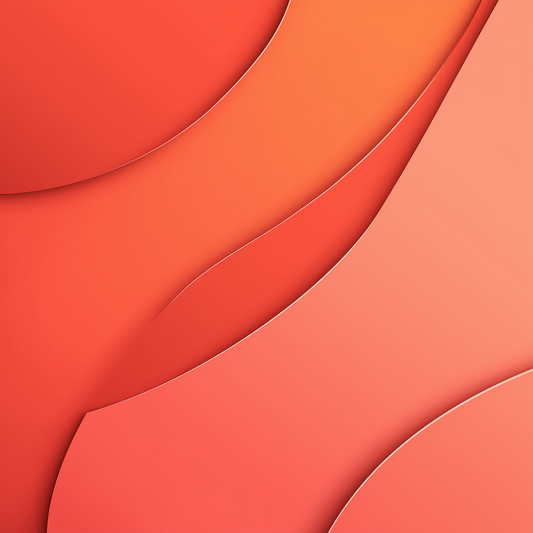 Vloeiende Oranje Golven Abstract Minimalistisch Canvas Schilderij