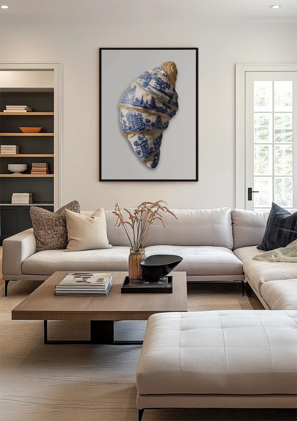 Delfts Blauw Croissant Windmolens Hollands Tafereel Surrealisme Schilderij