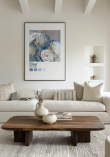Hellblaue Weiße Rosen Cloé Paris Mode Blumen Leinwandbild