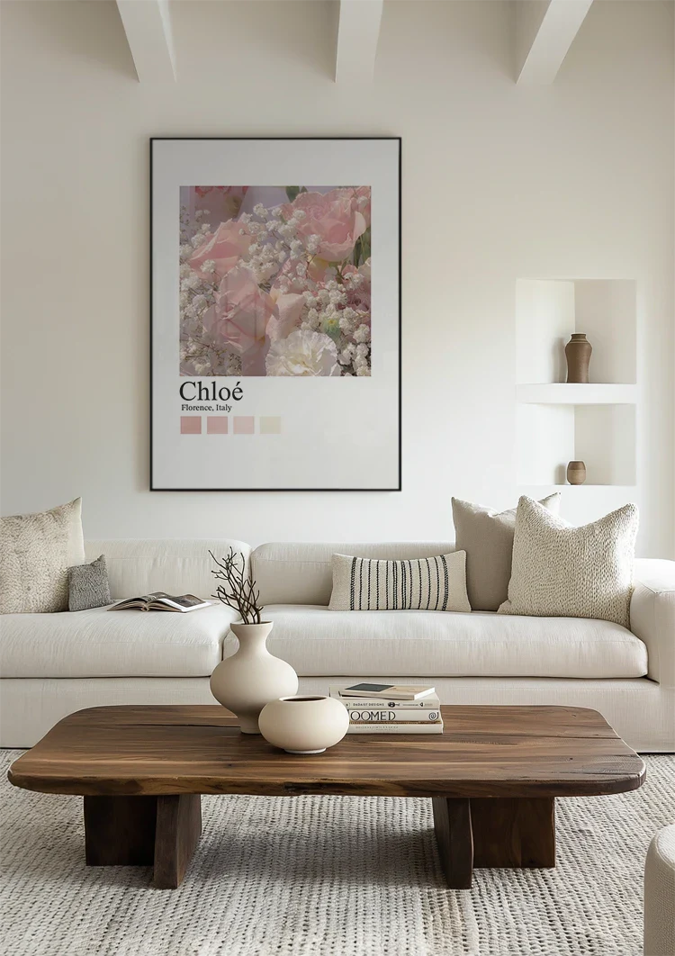 Chloé Florence Roze Rozen Bloemstuk Sereen Lente Fotografie Schilderij