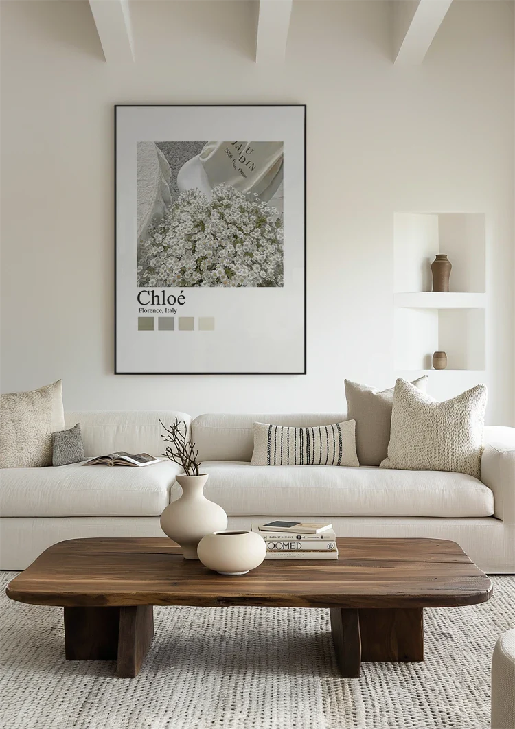 Chloé Parijs Witte Delicate Bloemen Mand Sereen Minimalistische Fotografie Schilderij