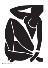 Matisse Weibliche Silhouette Schwarz Weiß Fett Expressives Kunst Leinwandbild
