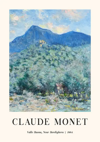 Claude Monet Valle Buona Mountain Landscape near Bordighera Impressionist Canvas Painting
