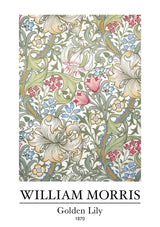William Morris Golden Lily Floral Pattern Light Background Canvas Painting