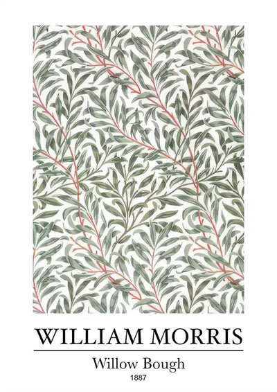 William Morris Willow Bough Green Branches Red Berries Canvas Painting