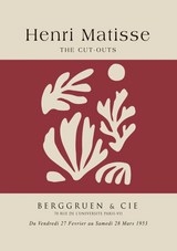 H. Matisse Abstrakte Blattformen Weiß Rot Berggruen Galerie Poster Leinwand Malerei