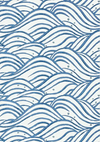 Blue Waves Pattern White Background Ocean Painting