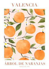 Valencia Orangenbaum Mediterranes Aquarell Poster Leinwandbild