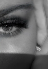Woman's Eye Close-up Long Lashes Make-up Black White Portrait Canvas Painting