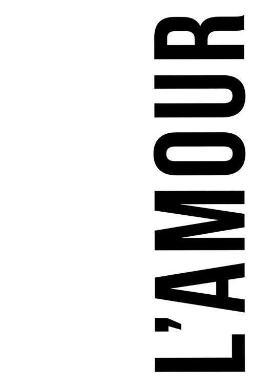 L'Amour typography canvas painting in black and white