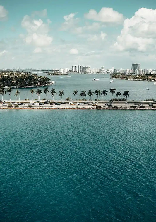 Palm Jumeirah Dubaj obraz na płótnie z turkusową wodą widziany z lotu ptaka