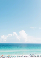 Fröhlicher Strand Türkises Meer Blauer Himmel Sonniger Leinwanddruck