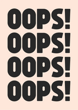 Upps Wiederholender Schwarzer Text Rosa Hintergrund Verspielte Typografie Pop Art Leinwandbild