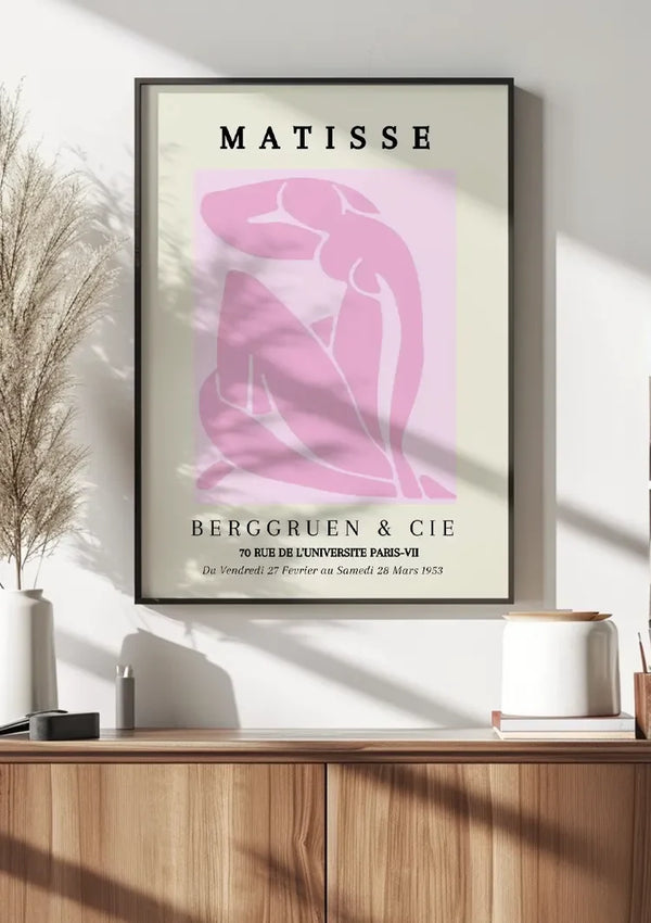 Matisse Berggruen Pink Abstract Female Figure Exhibition Poster Painting