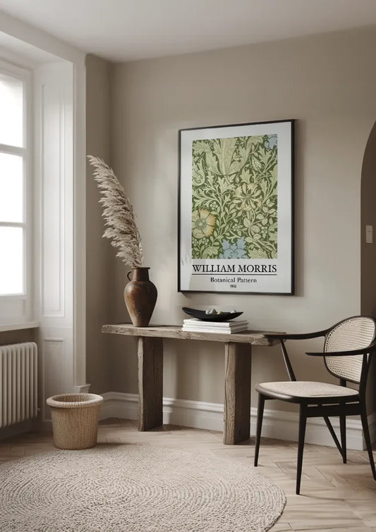 William Morris Botanical Pattern Green Leaves Flowers Classic Art Painting