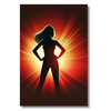 Silhouette of Woman in Radiant Red Light