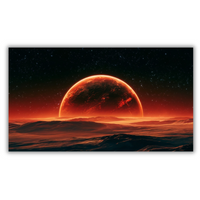 Rode Planeet Horizon met Sterrenhemel – Canvas Wandkunst