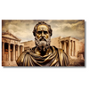 Greek Philosopher Statue with Ancient Architecture