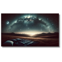Canvaskunst met nachthemellandschap met sterren en horizon