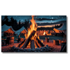 Campfire Scene with Tents and Night Sky