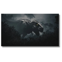 Donkere jungle T-Rex scène – Dinosaurus canvas wanddecoratie