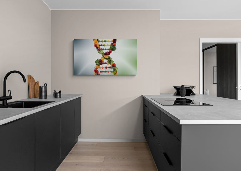 DNA-streng gemaakt van fruit en groenten - Canvas Wall Art