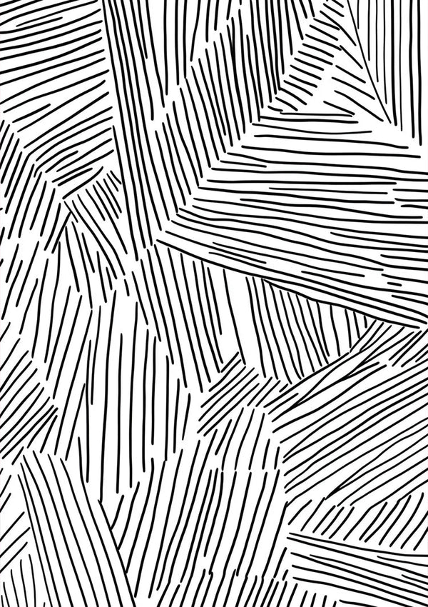 Abstrakte Schwarz-Weiß-Linienmuster Modernes Geometrisches Gemälde