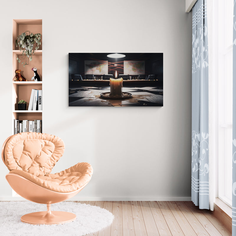 Kaarslicht Conspiracy Room - Canvas Wandkunst