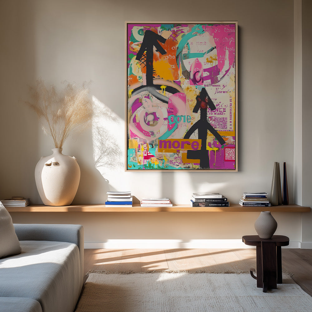 Urban Street Art Graffiti Bright Colors Arrows Typography Energetic Painting