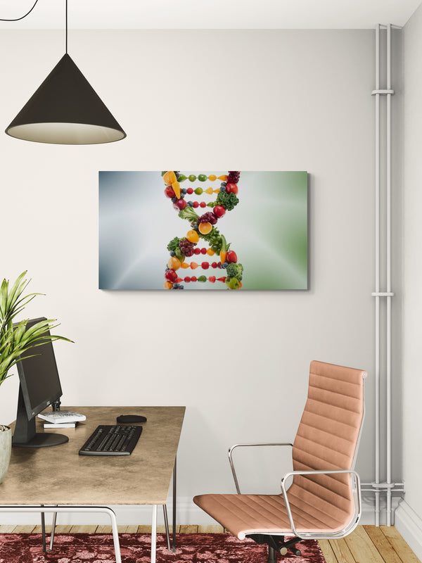 DNA-streng gemaakt van fruit en groenten - Canvas Wall Art
