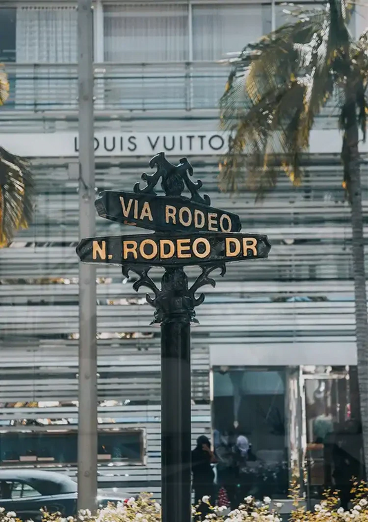 Obraz na płótnie Rodeo Drive w Beverly Hills nad łóżkiem w sypialni