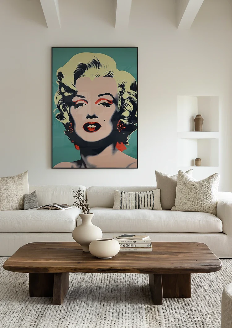 Marilyn Monroe Pop Art Portrait Red Turquoise Painting