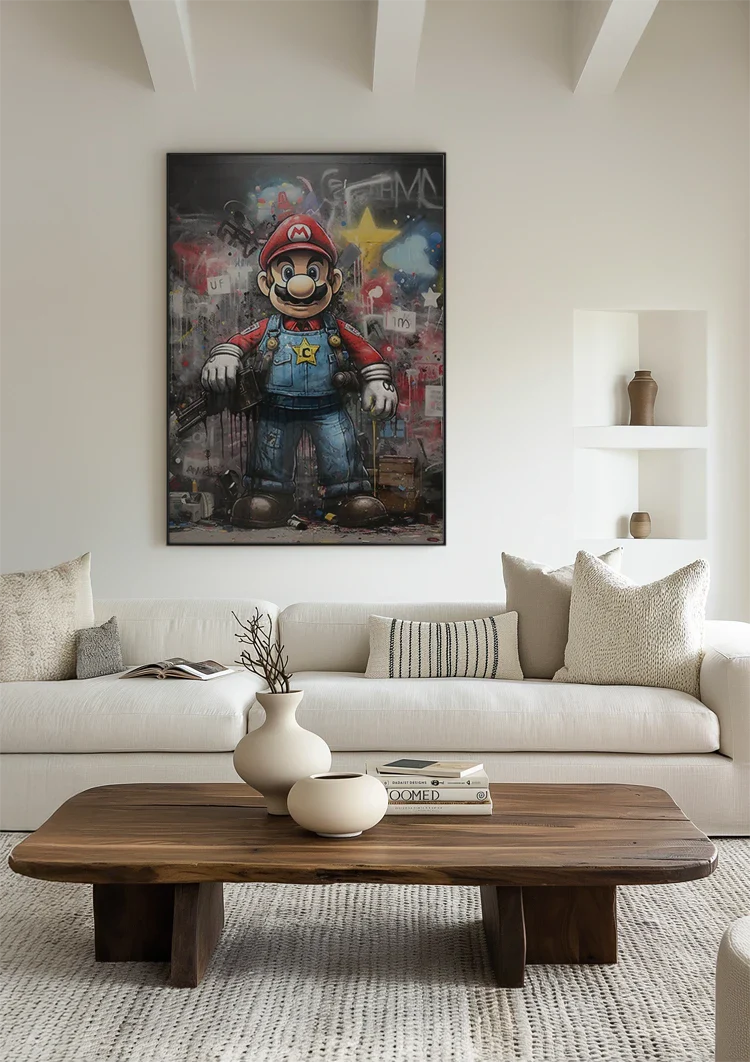 Super Mario Graffiti Street Art Portrait Painting