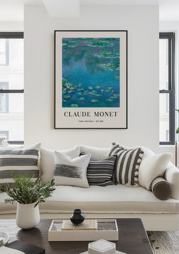 Claude Monet Waterlelievijver Blauwgroene Wateroppervlakte Impressionistisch Schilderij