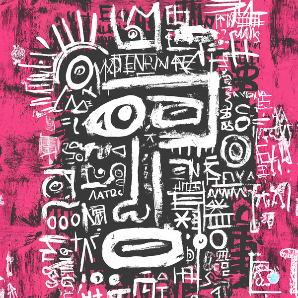 Graphic Face Pink Graffiti Street Art Expressive Painting