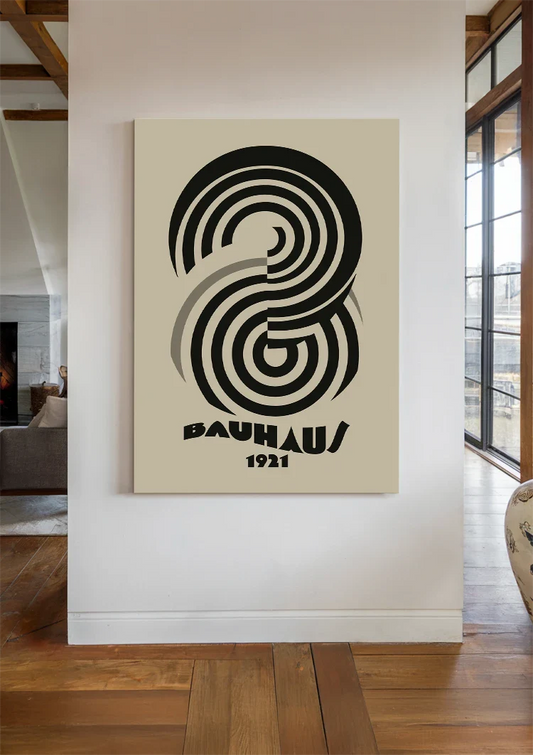 Bauhaus spirala obraz na płótnie na ścianie w przedpokoju