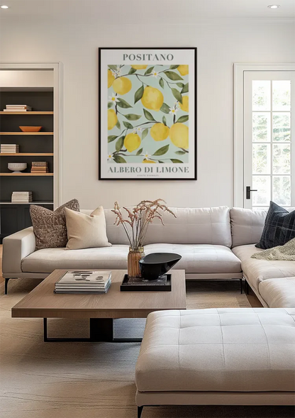 Positano Citroenboom Amalfikust Mediterraan Zomer Poster Schilderij