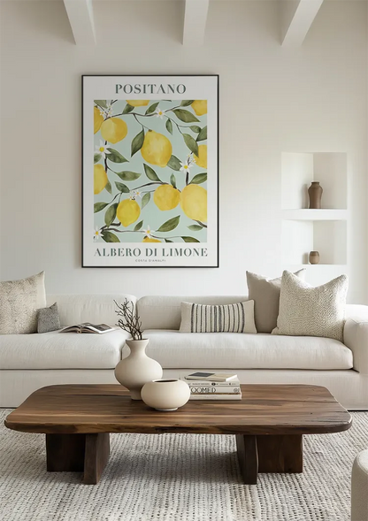 Positano Citroenboom Amalfikust Mediterraan Zomer Poster Schilderij