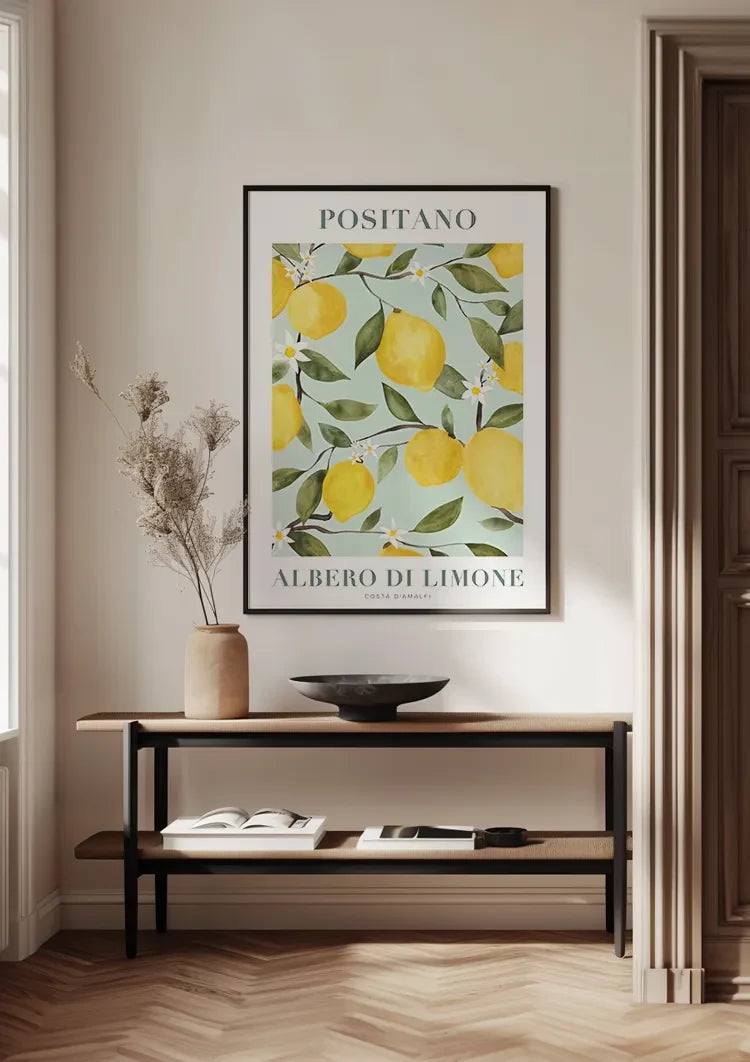 Positano Citroenboom Amalfikust Mediterraan Zomer Poster Schilderij