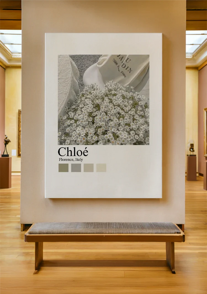 Chloé Parijs Witte Delicate Bloemen Mand Sereen Minimalistische Fotografie Schilderij