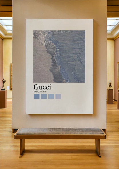 Sandstrand Wellen Blau Gucci Paris Mode Poster Gemälde