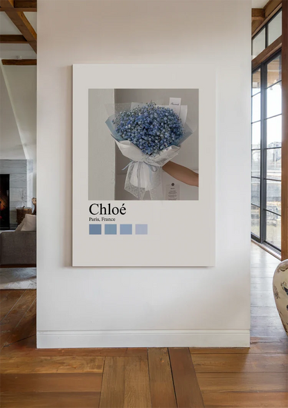 Chloé Parijs Lichtblauwe Hortensia Boeket Bloemen Fotografie Schilderij
