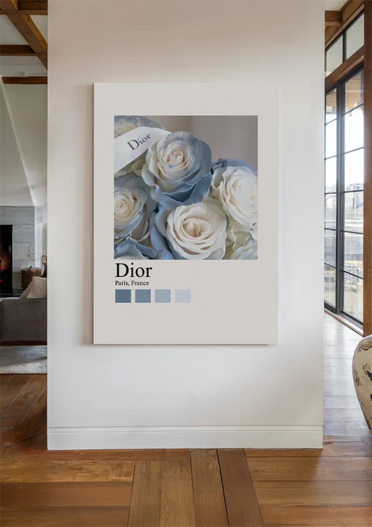 Rozenboeket canvas schilderij hangt aan de wand in de hal