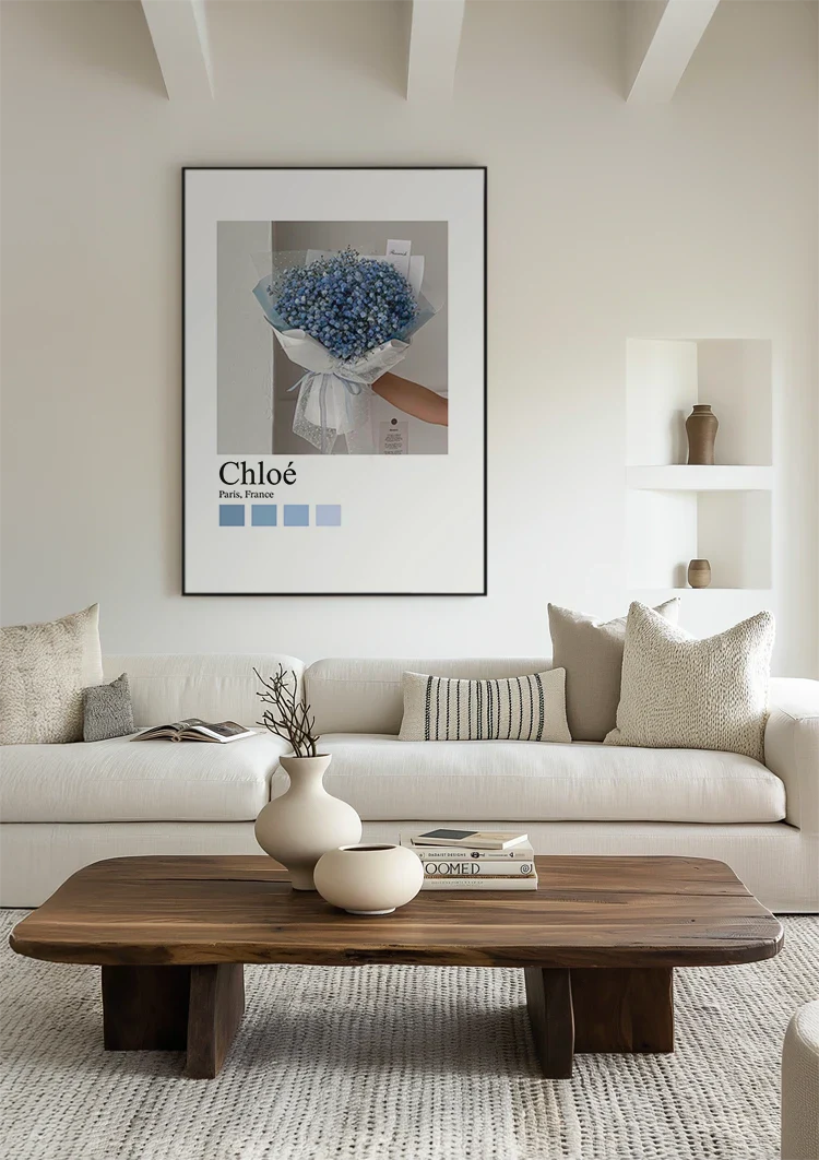 Chloé Parijs Lichtblauwe Hortensia Boeket Bloemen Fotografie Schilderij