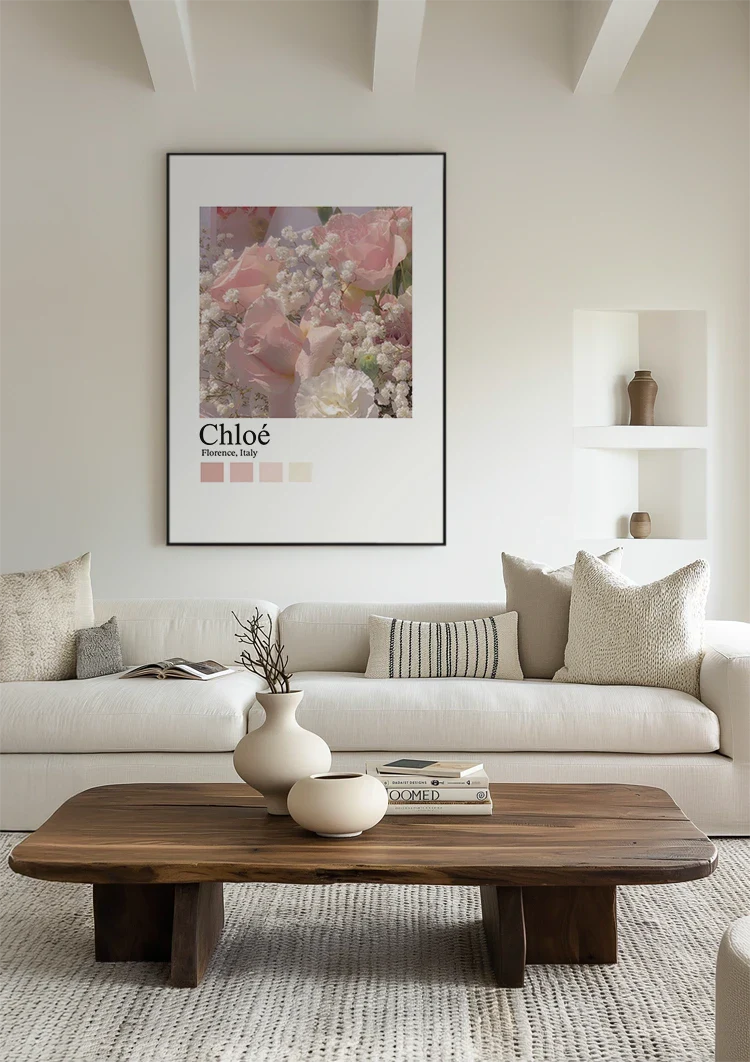 Chloé Florence Roze Rozen Bloemstuk Sereen Lente Fotografie Schilderij