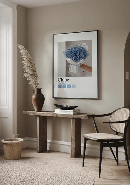 Chloé Parijs Lichtblauwe Hortensia Boeket Bloemen Fotografie Schilderij