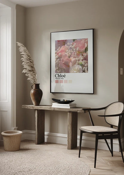 Chloé Florence Roze Rozen Bloemstuk Sereen Lente Fotografie Schilderij