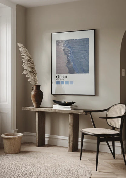 Sandstrand Wellen Blau Gucci Paris Mode Poster Gemälde
