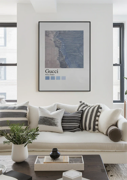 Sandstrand Wellen Blau Gucci Paris Mode Poster Gemälde