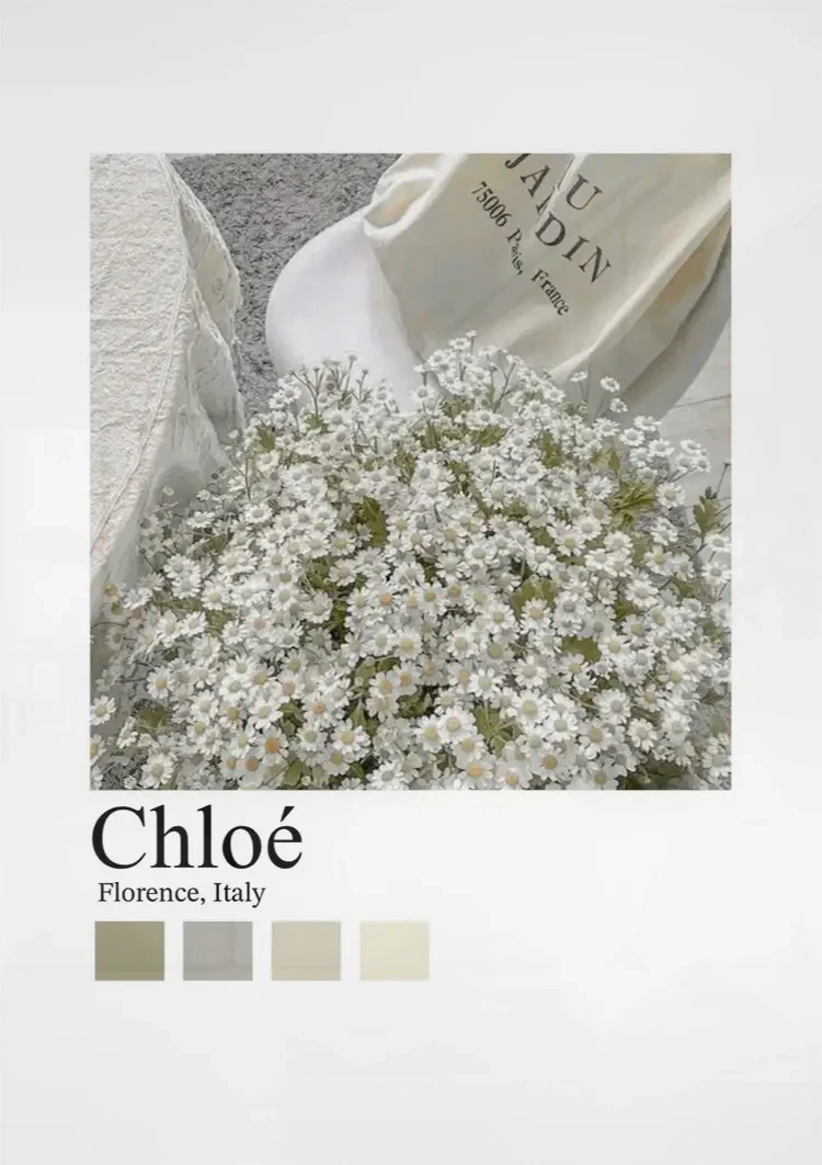 Chloé Parijs Witte Delicate Bloemen Mand Sereen Minimalistische Fotografie Schilderij
